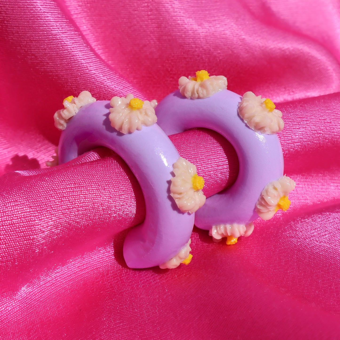 Daisy Dreams Handmade Clay Hoop Earring