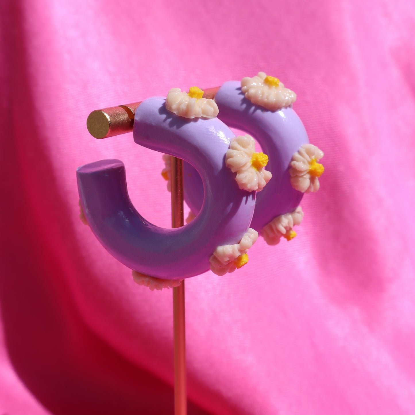 Daisy Dreams Handmade Clay Hoop Earring