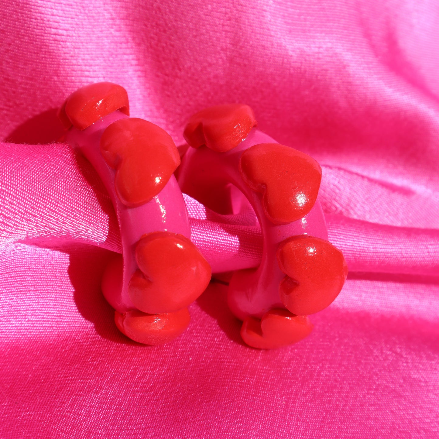 Sweetheart Handmade Clay Hoop Earring
