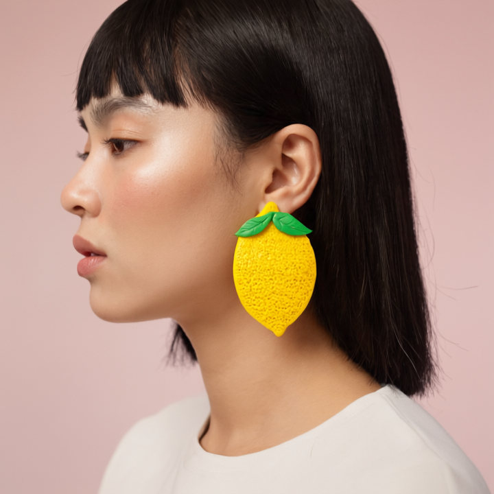 Lemon Handmade polymer clay earrings