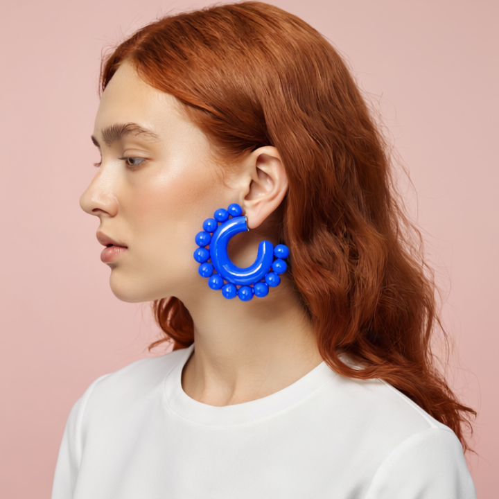 Blue Bliss Hoop Earrings